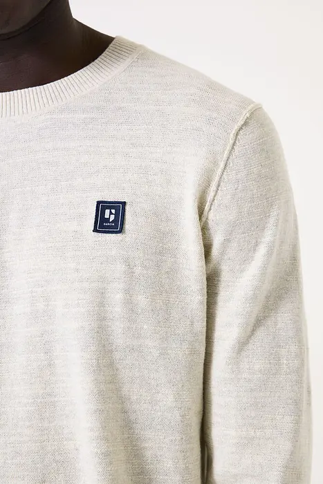 Garcia Памучен пуловер | Бяло меланж | 2