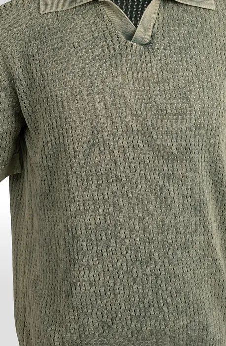 Rezvaya Тениска тънко плетиво в зелено | 2