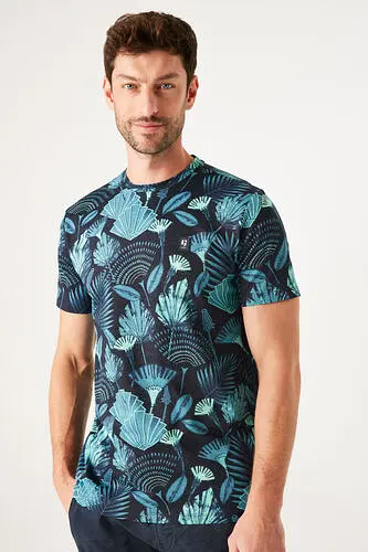 Garcia Памучна тениска с флорален принт | 2