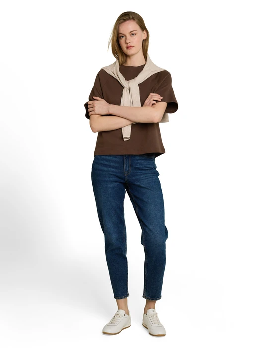 Denim Tom Tailor Тениска с къс ръкав и свободна кройка | 2