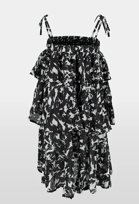 Rezvaya Черно/бяла рокля  на воали | 2