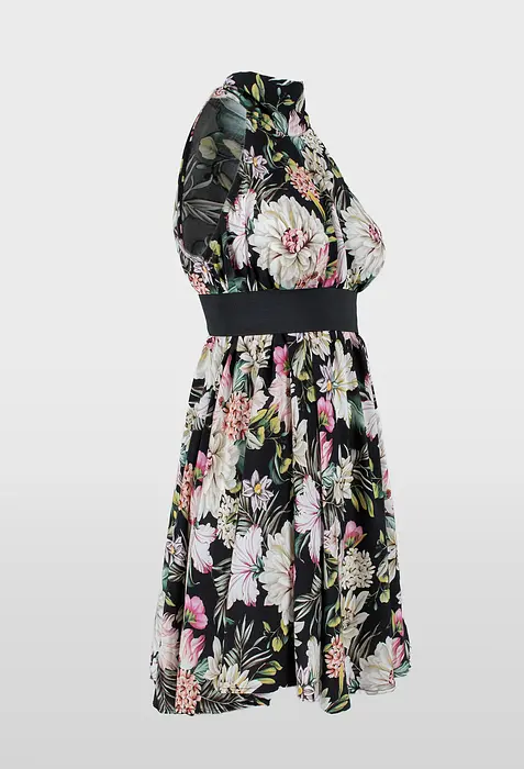 Rezvaya Черна рокля с флорален принт | 2