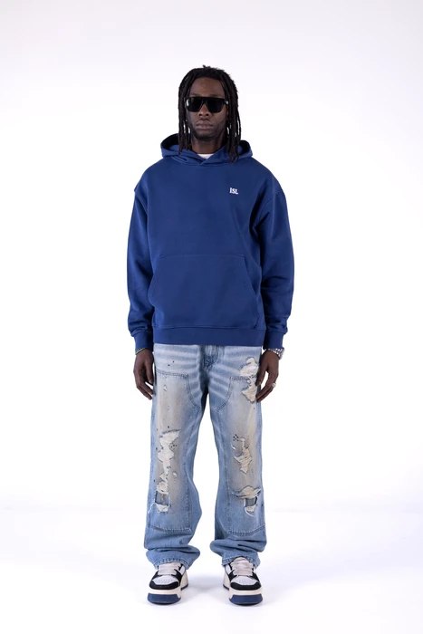 Black Island Суитшърт с принт на гърба | Син
