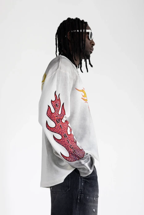 Black Island Oversized блуза с принт | Бяла | 2