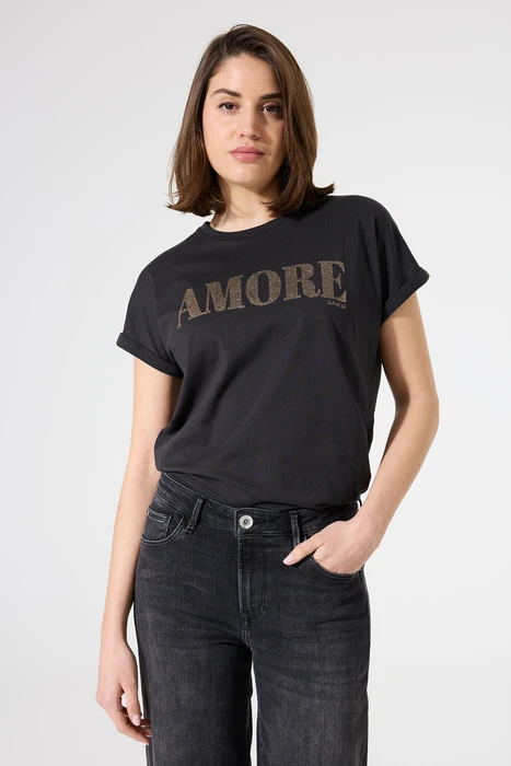 Garcia Черна тениска Amore | 2
