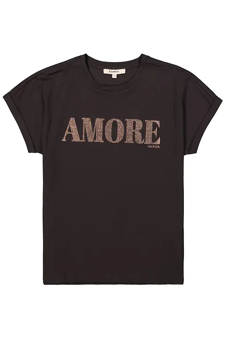Garcia Черна тениска Amore