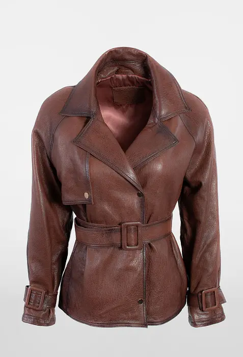 Rezvaya Кожено кафяво сако