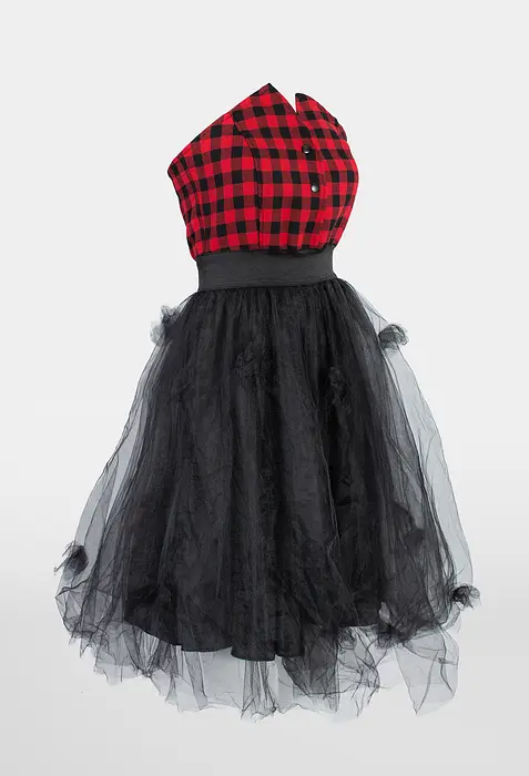 Rezvaya Рокля с карирано бюстие и тюл | 2