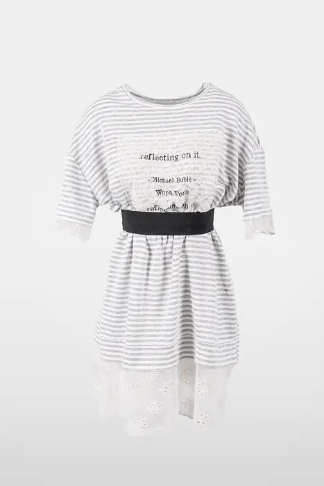 Rezvaya Тениска/рокля - райе с дантела | 2