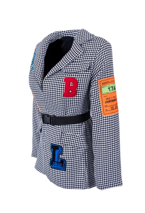 Rezvaya Сако пепит с нашивки | 2