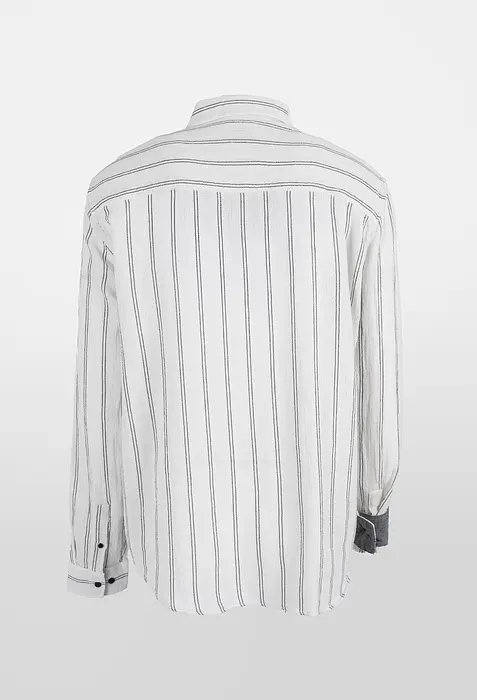 Rezvaya Кремава памучна риза на райе | 2