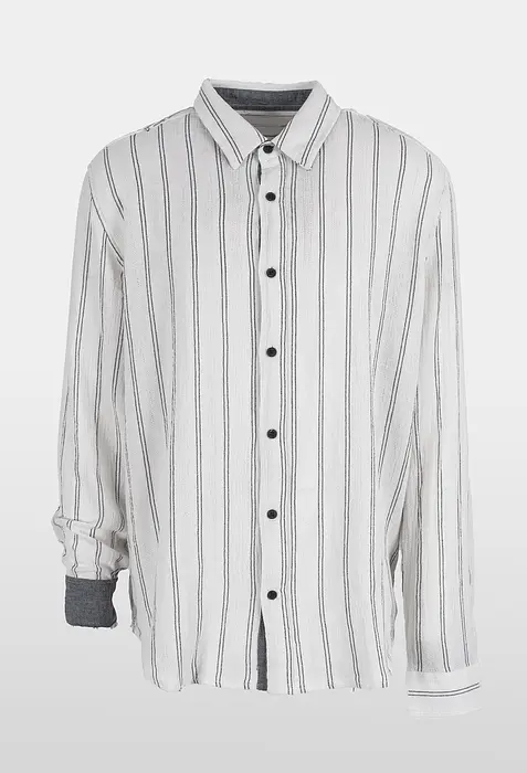 Rezvaya Кремава памучна риза на райе