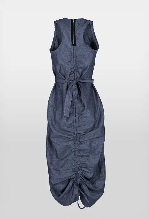 Rezvaya Ленена рокля с набиране отзад | 2