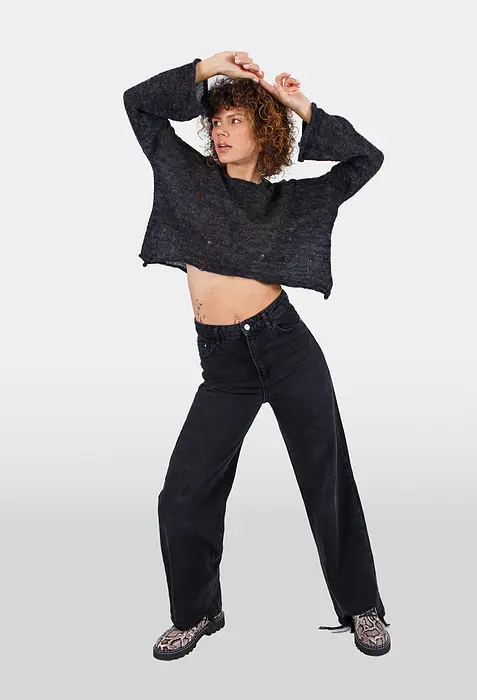 Rezvaya Вълнен сив меланж пуловер | 2