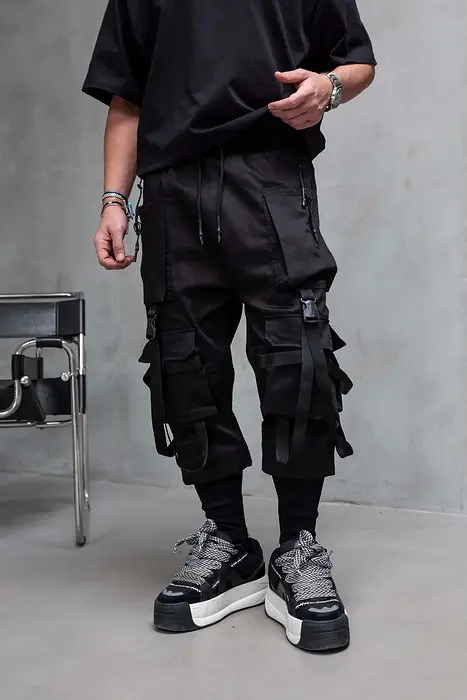 Black Island Черен карго панталон | 2