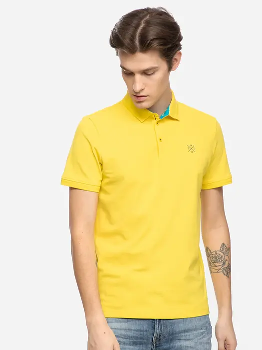 Tom Tailor Жълта поло тениска