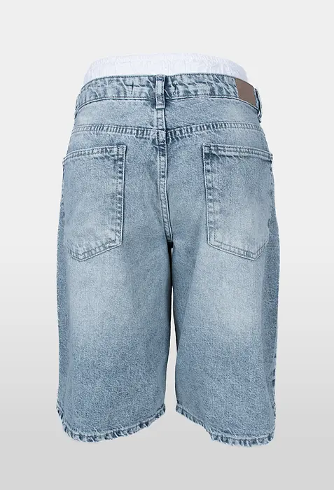 Rezvaya Светлосини къси дънки с -бял ластик | 2