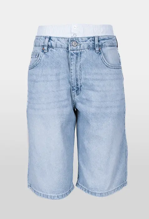 Rezvaya Светли къси дънки-бял ластик