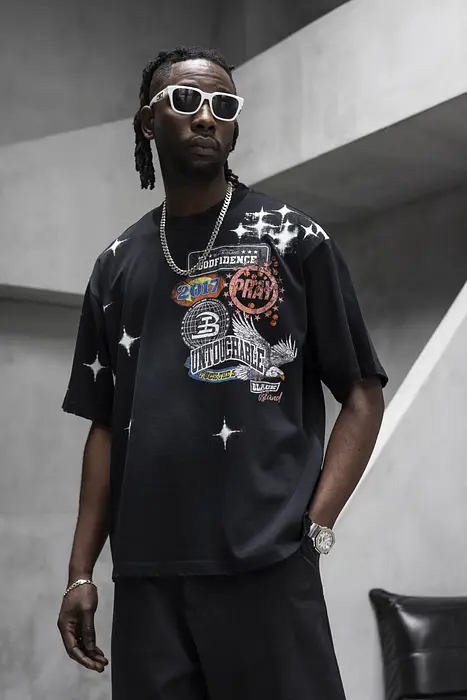 Black Island Черна памучна тениска | 2