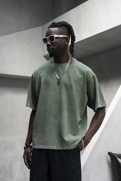 Black Island Oversized тениската - Зелен | 2