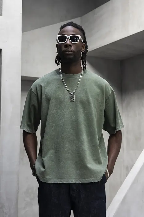 Black Island Oversized тениската - Зелен