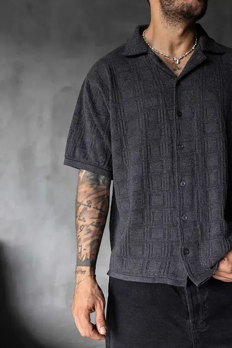 Black Island  Риза с геометрично плетиво | 2