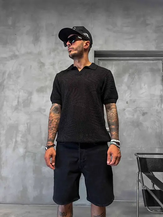 Black Island Плетена поло материя