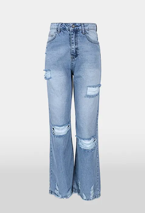 Rezvaya Светли клош дънки с кръпки