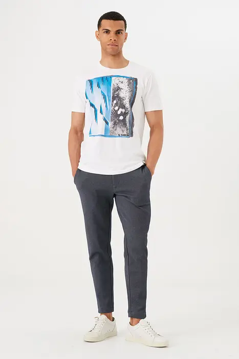 Garcia Тъмно син панталон от мека материя | 2