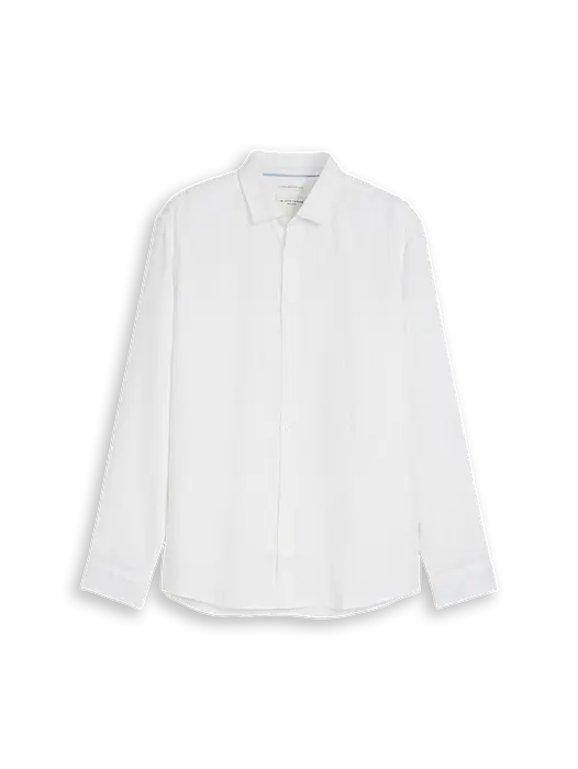 Tom Tailor Бяла ленена риза